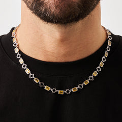 Yellow Gemstone Clover Necklace (Silver)