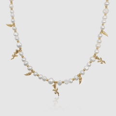 Pendant Real Pearl Necklace (Gold)