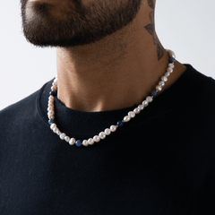Cobalt Blue - Real Pearl Necklace