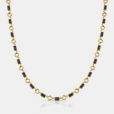 Blue Gemstone Clover Necklace (Gold)
