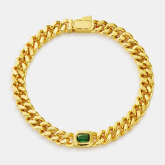 Emerald Cuban Bracelet (Gold) 6mm