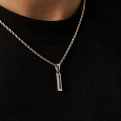 Mini Emerald Stone Totem (Silver)