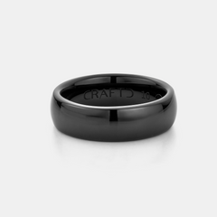 Rounded Ring (Black) 7mm | Sterling Silver