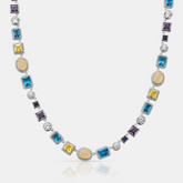 Sapphire Gemstone Necklace (Silver)