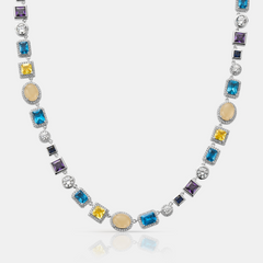 Sapphire Gemstone Necklace (Silver)