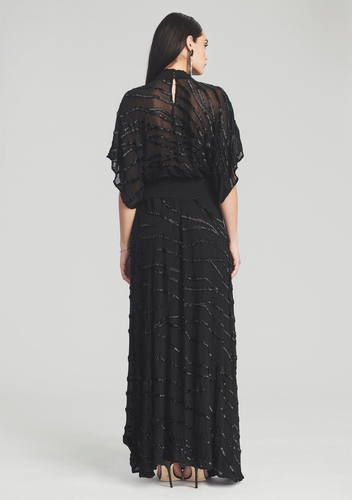 Lilo Embellished Silk Chiffon Dress