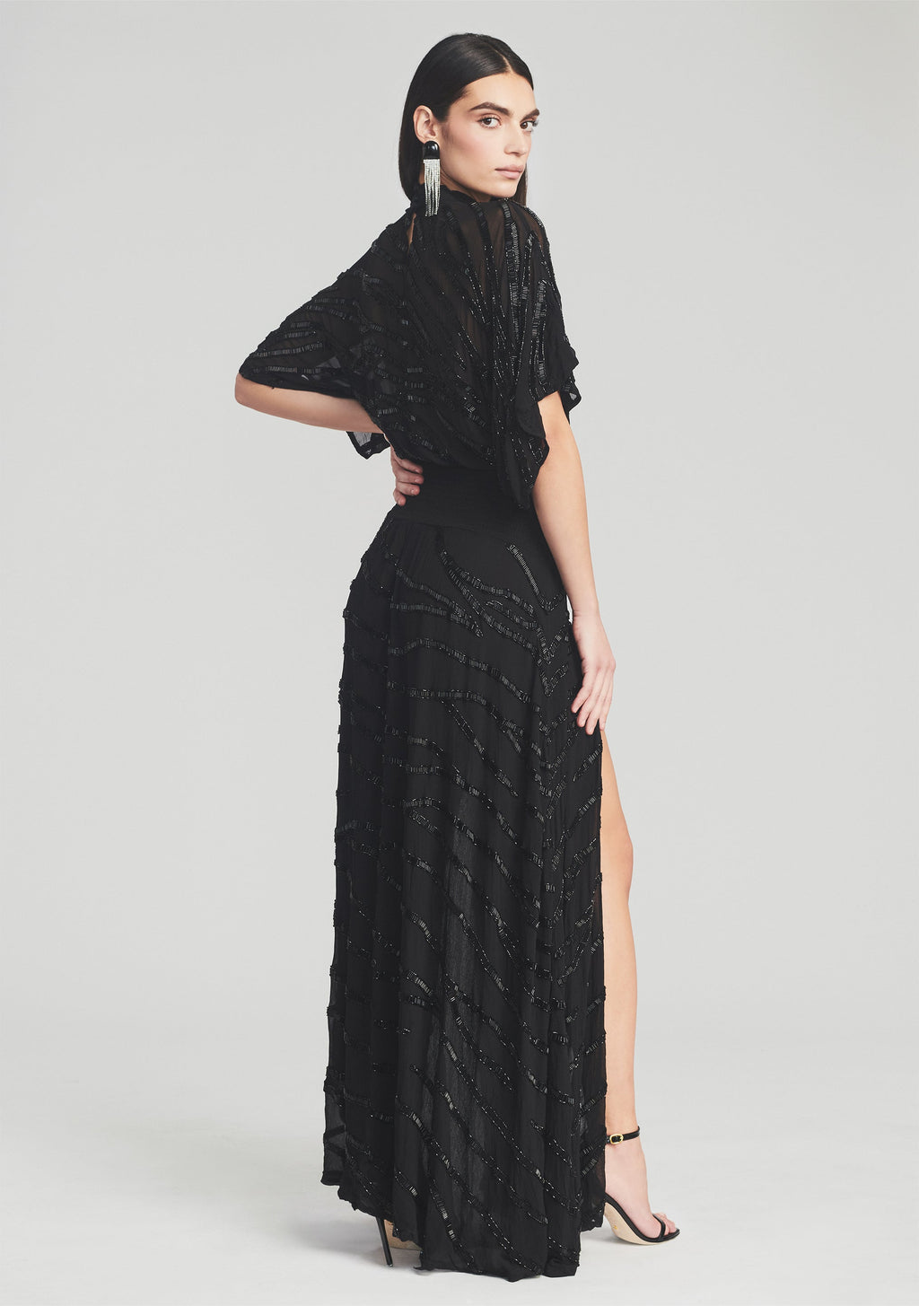 Lilo Embellished Silk Chiffon Dress
