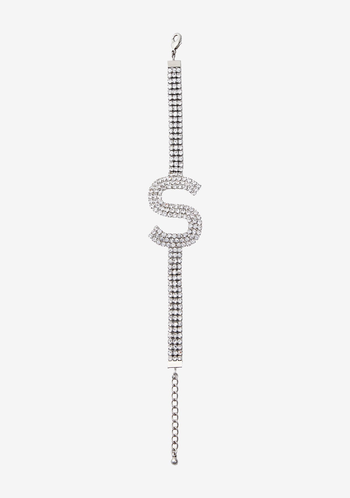 Rhinestone Alphabet Letter Bracelet