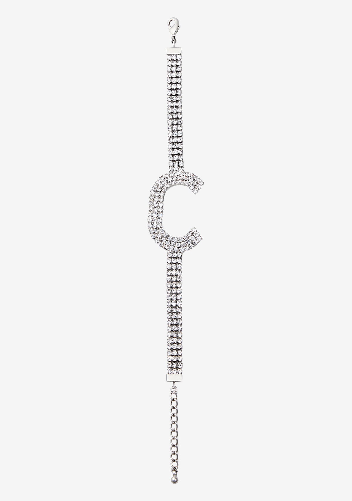 Rhinestone Alphabet Letter Bracelet