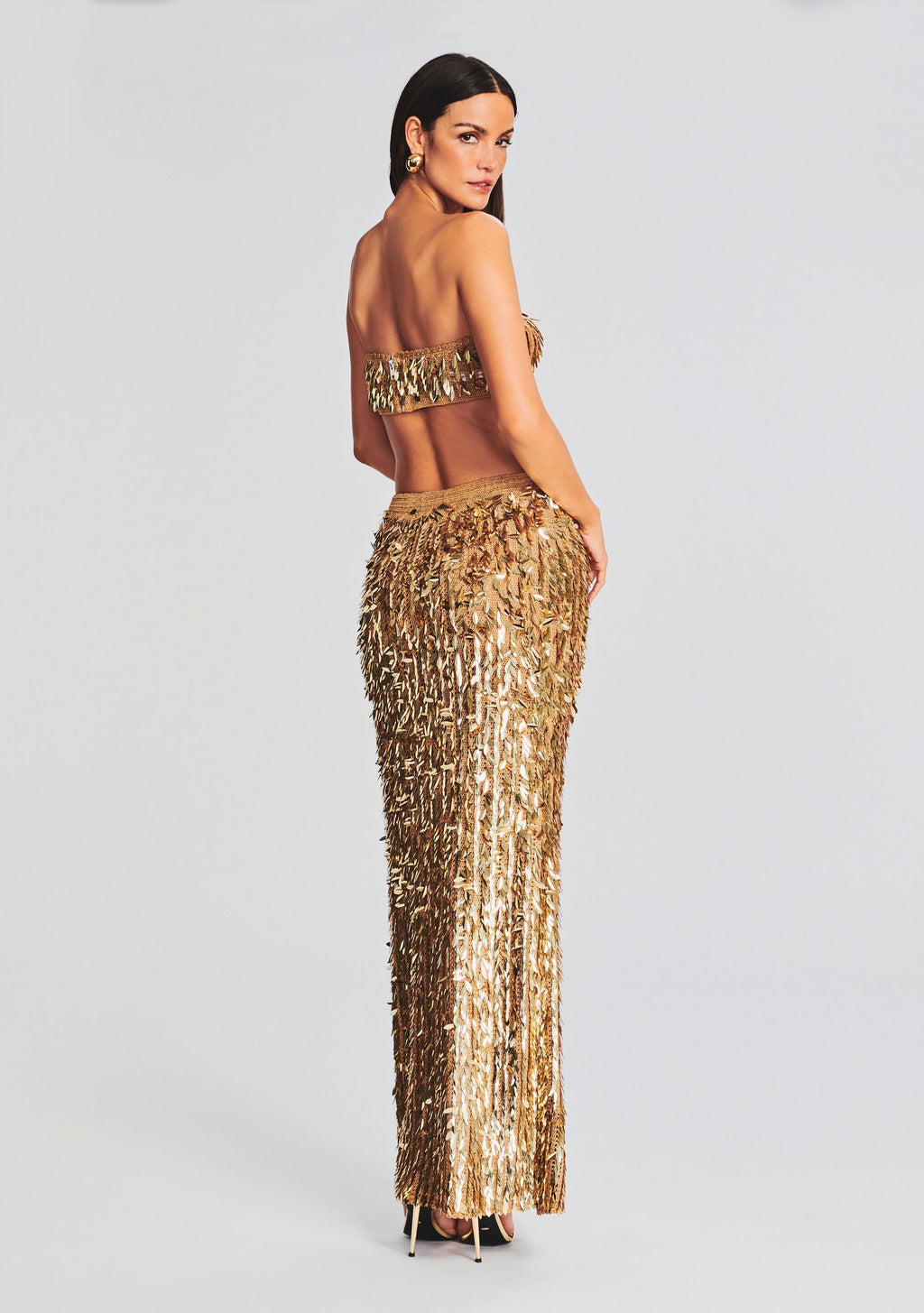 Lotus Feather Sequin Top