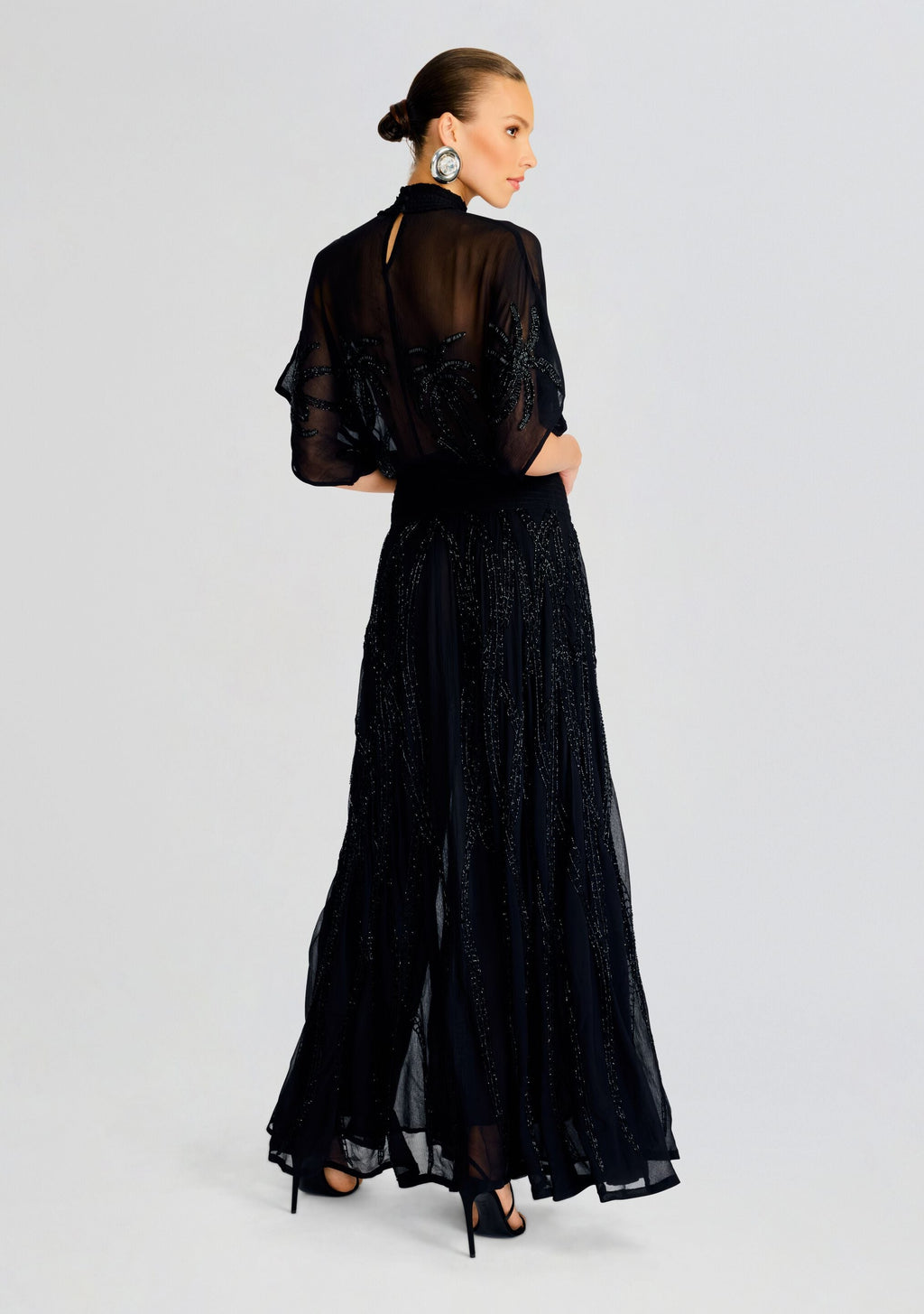 Nalina Embellished Silk Chiffon Dress