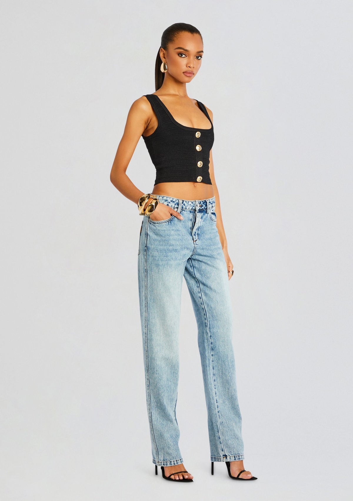 Nella Metallic Knit Top