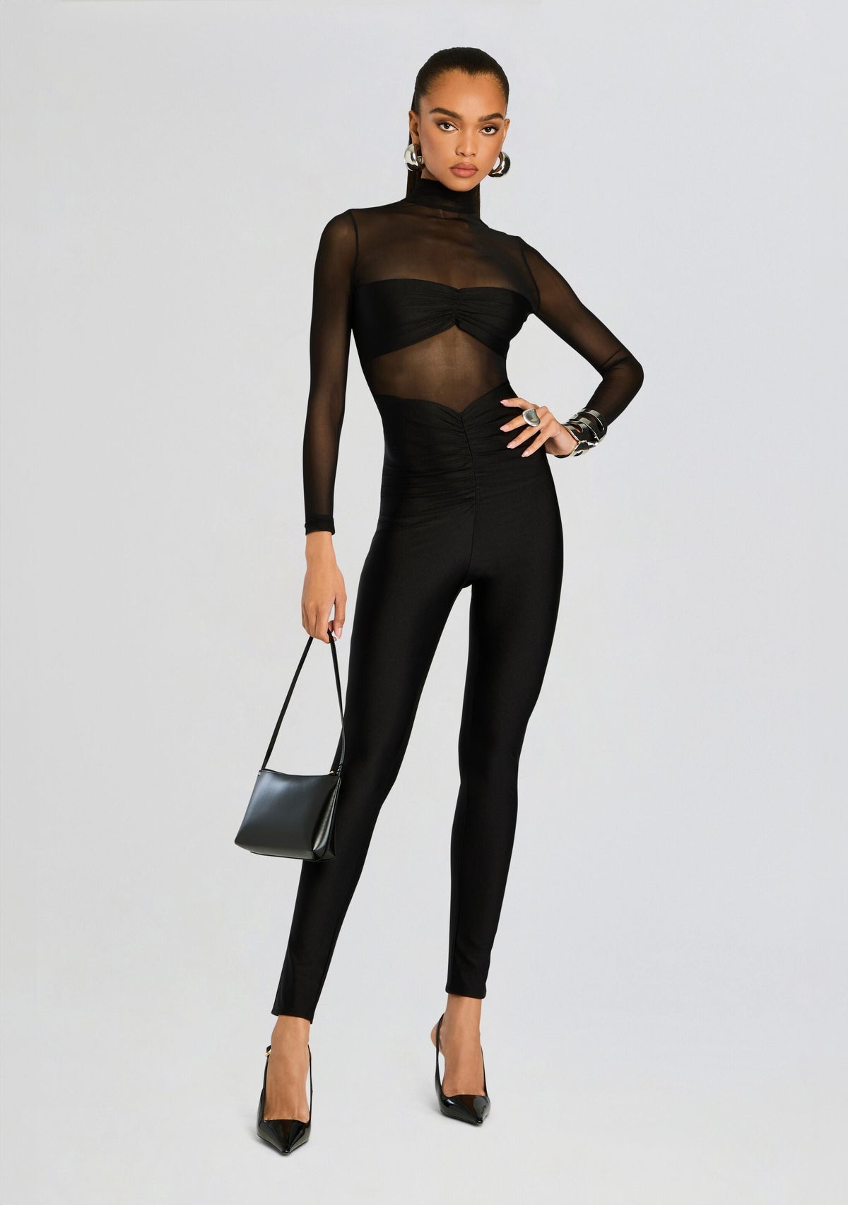 Brietta Bandeau Mesh Catsuit