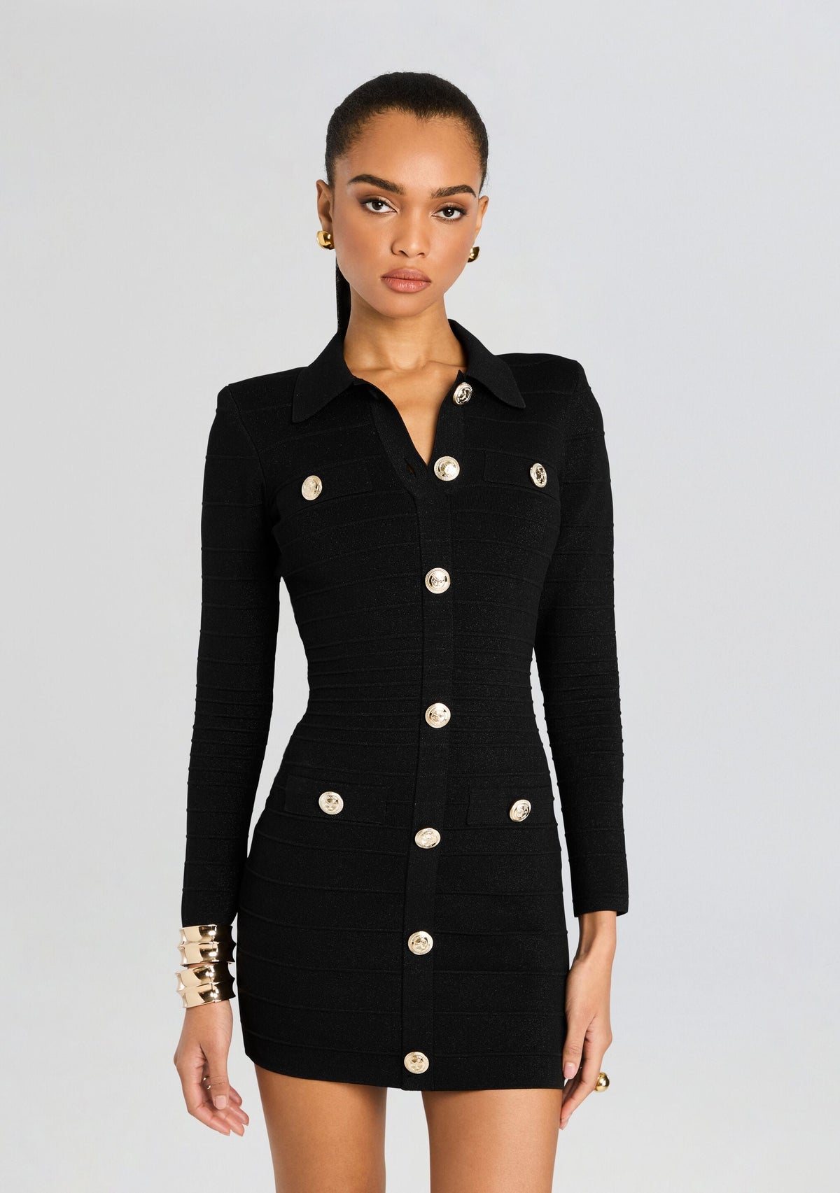Maggie Metallic Bandage Knit Dress