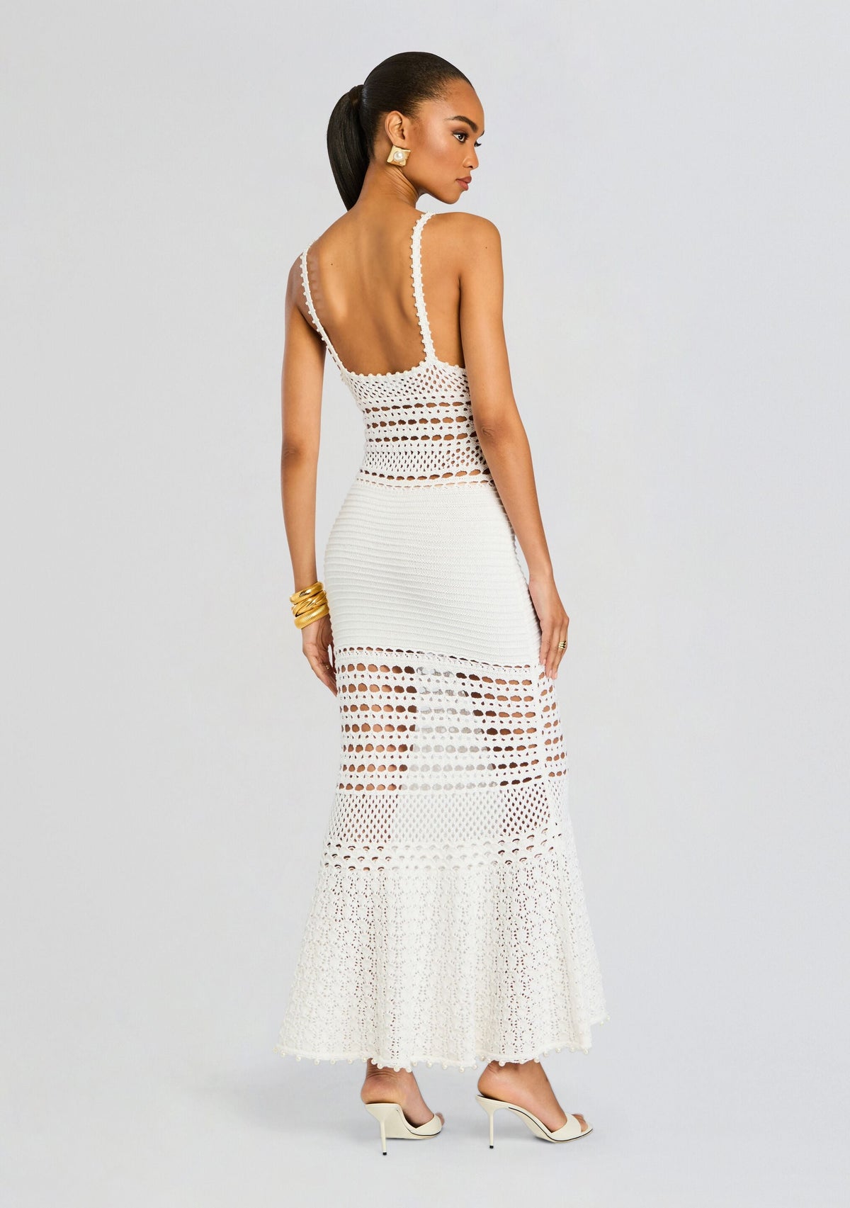 Belize Metallic Crochet Dress