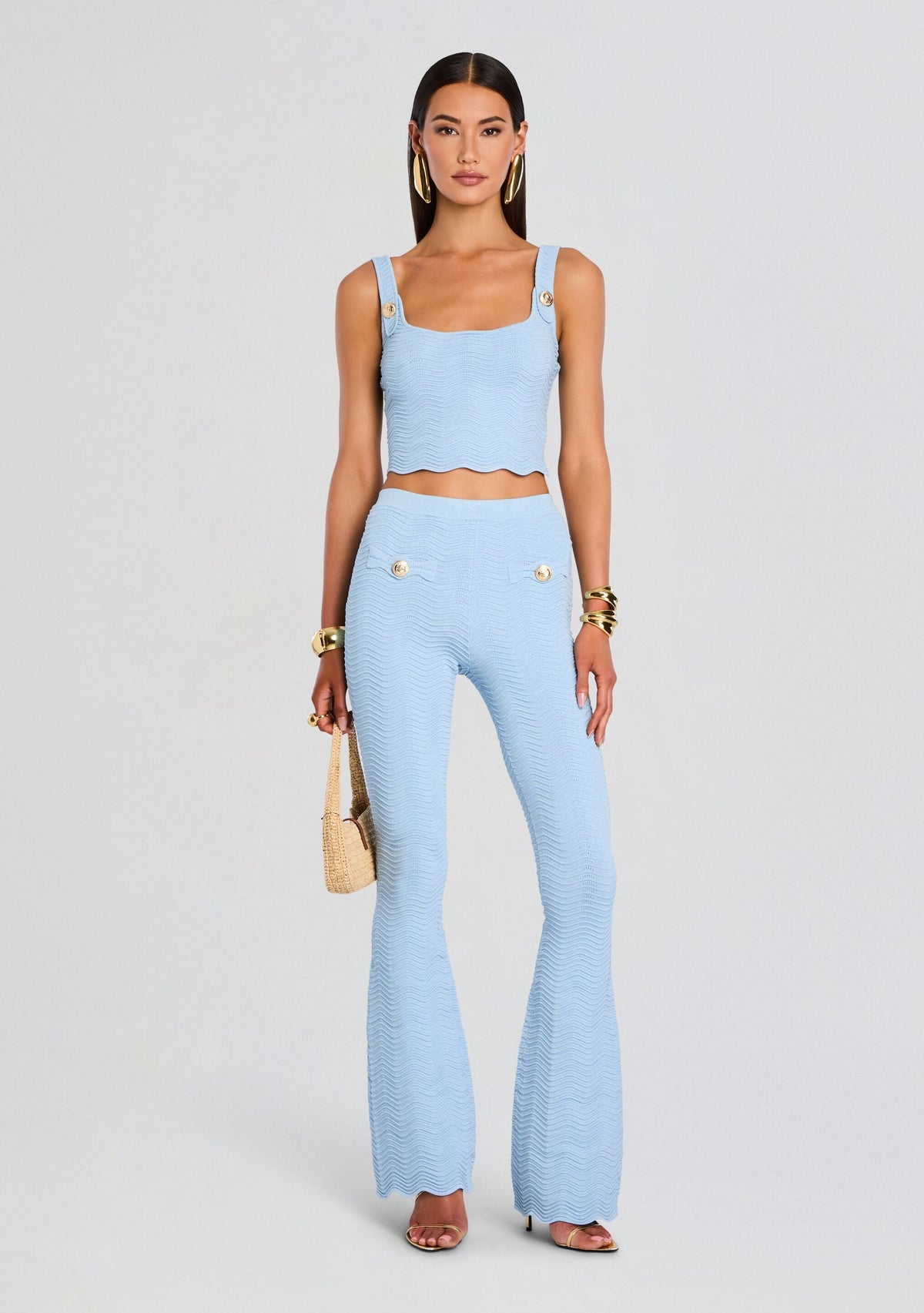 Joliet Metallic Rib Knit Pant
