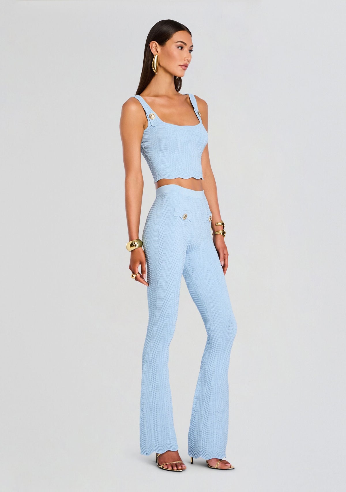 Aloe Metallic Rib Knit Top