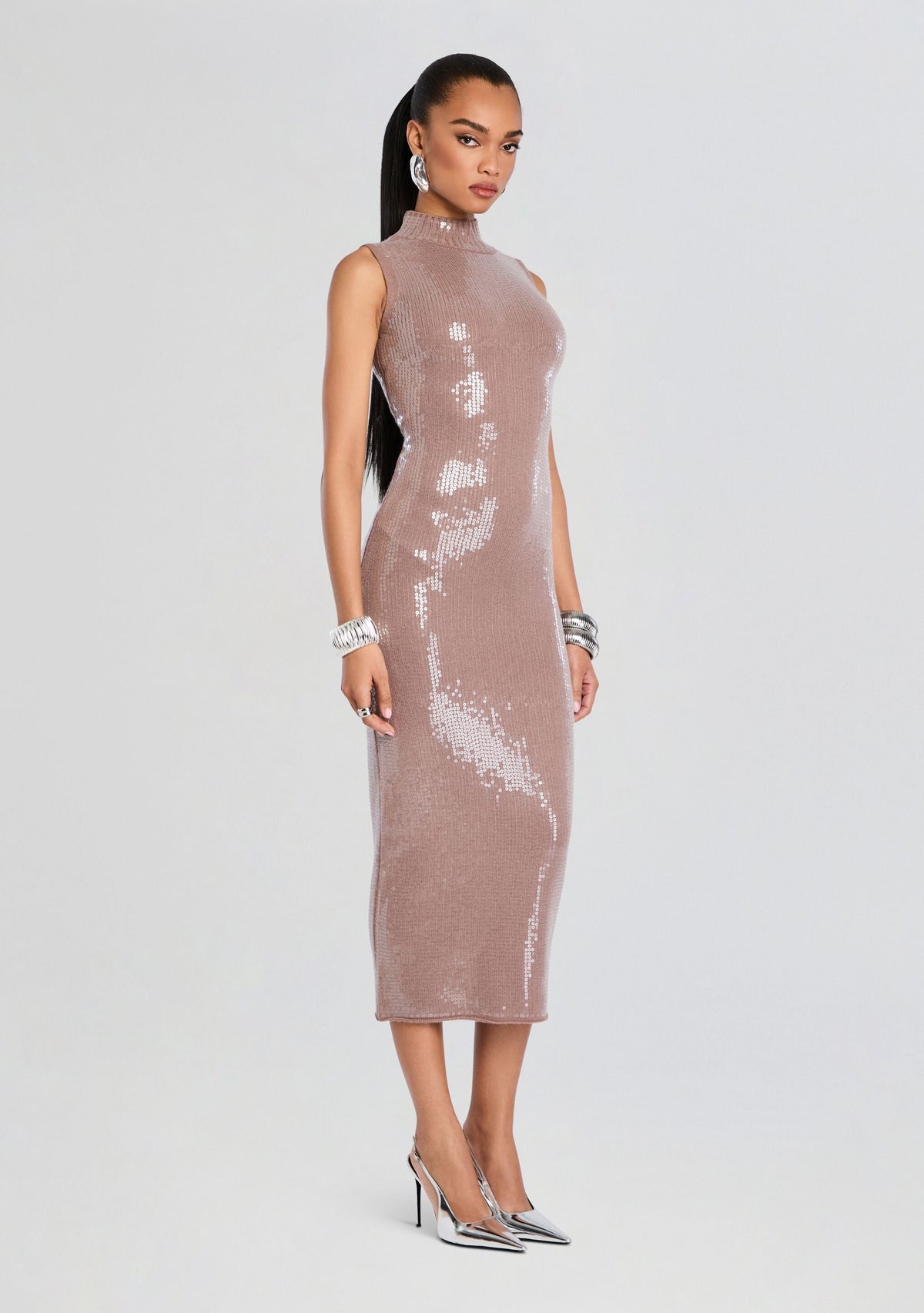 Dove Sequin Knit Dress