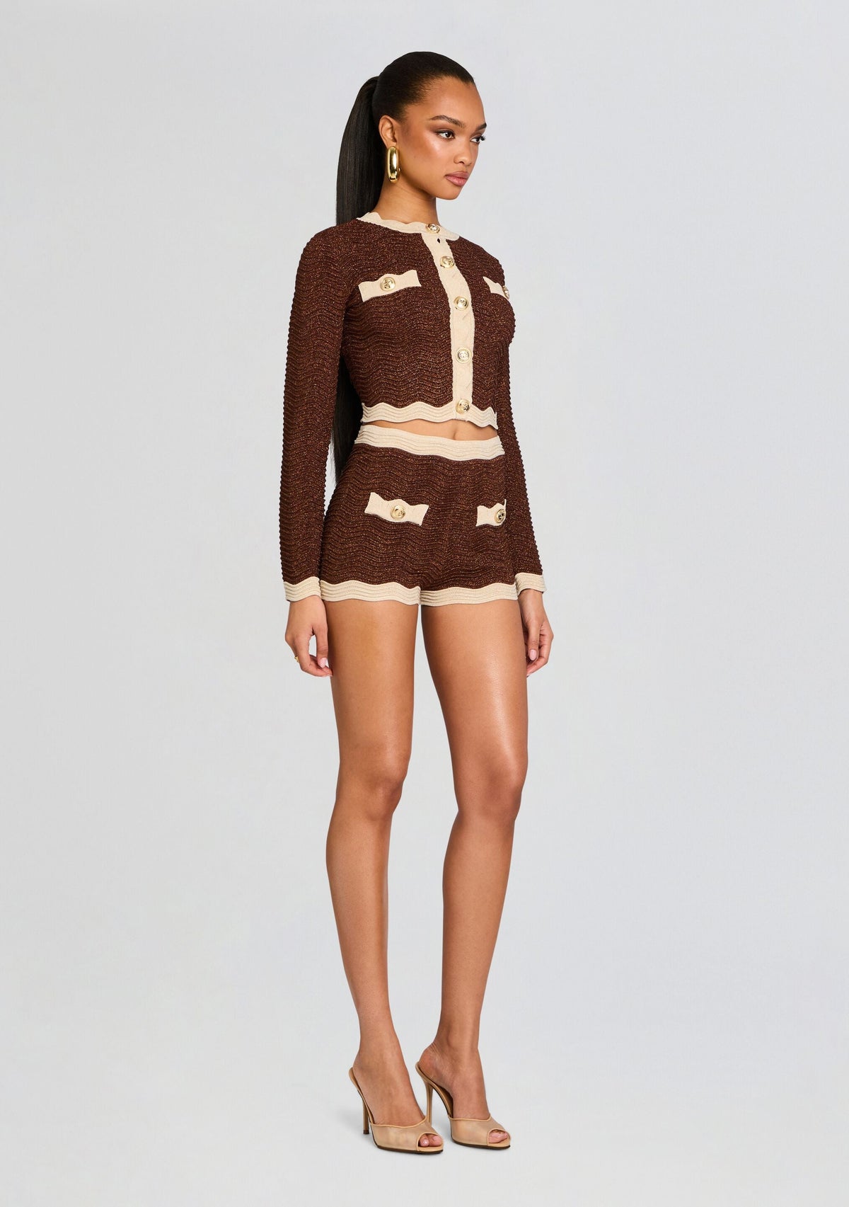 Kait Metallic Knit Short