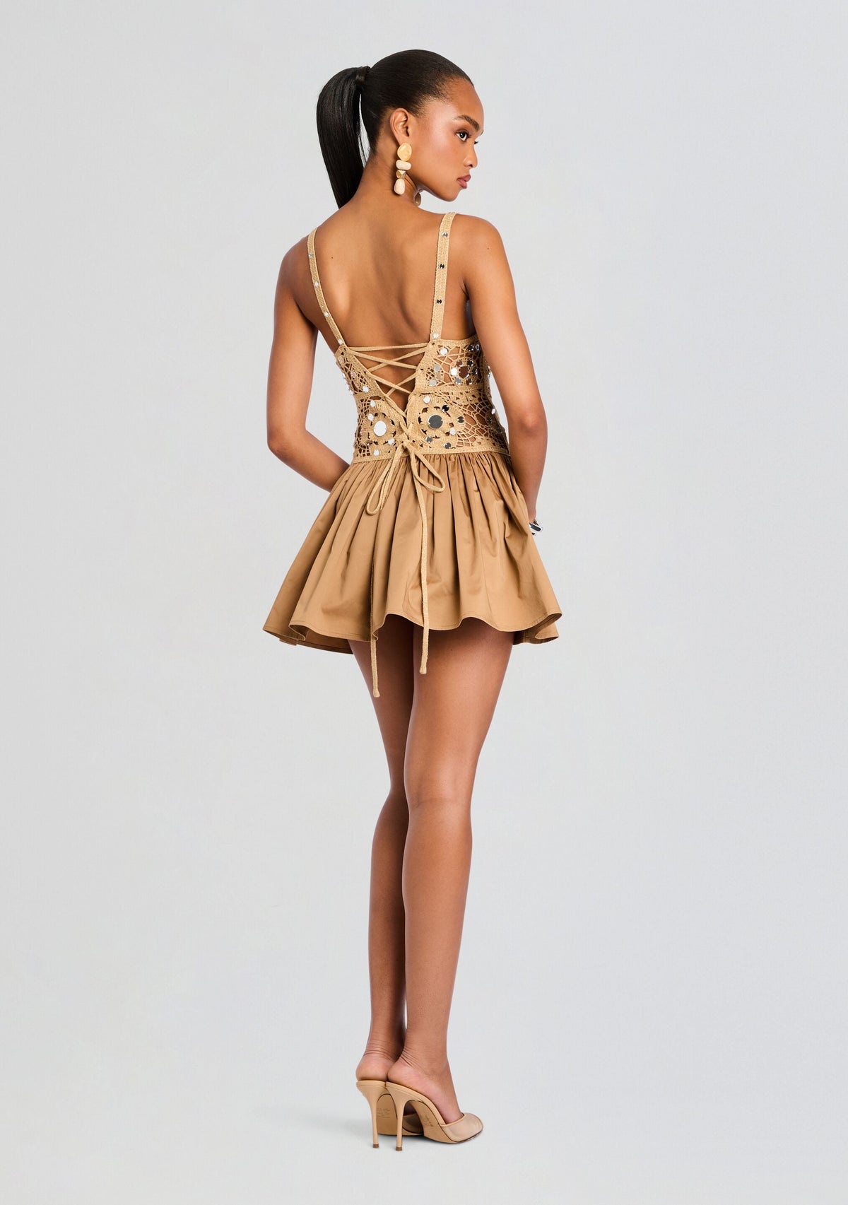 Thelma Metallic Crochet Dress
