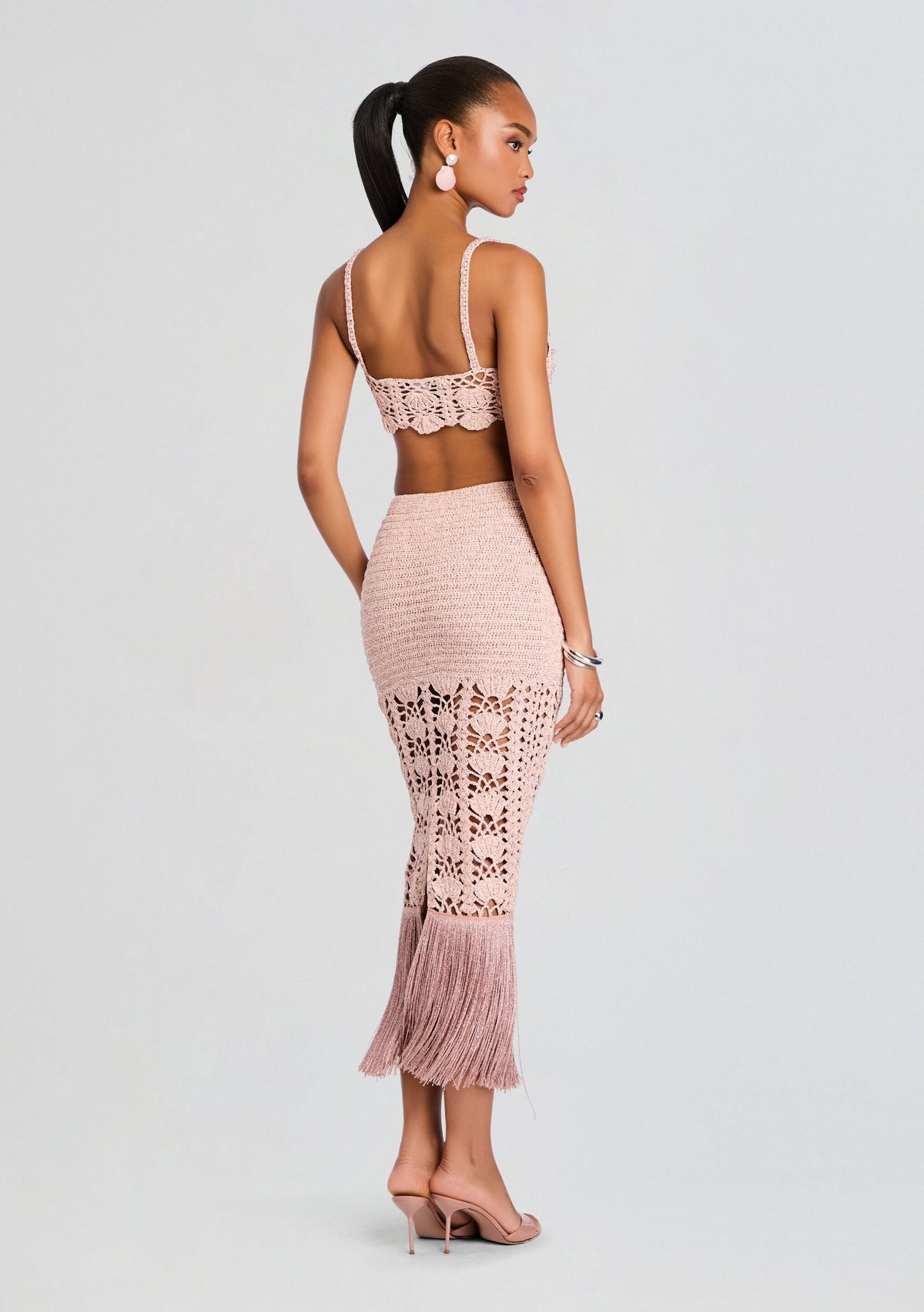 Bellini Metallic Crochet Top