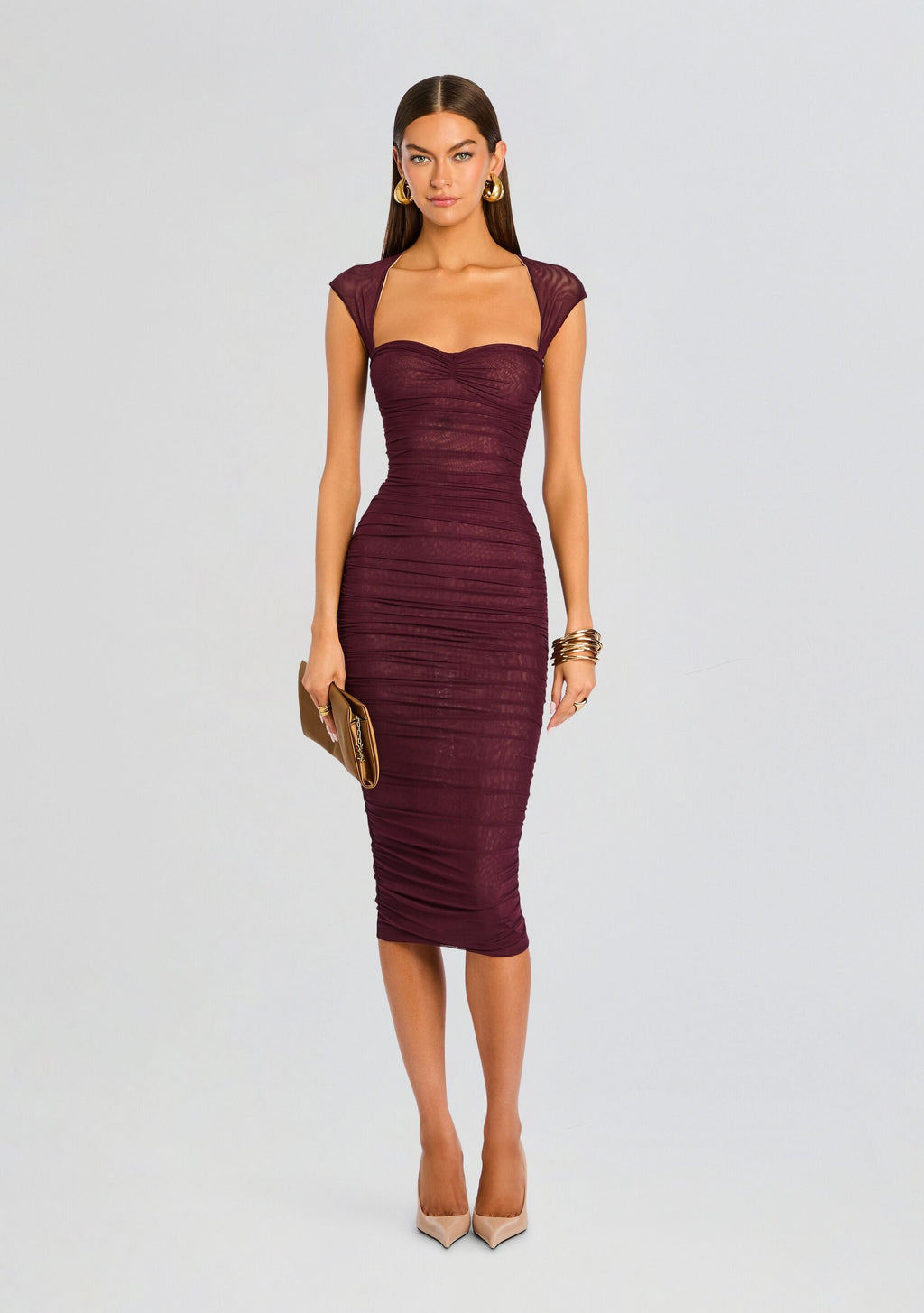 Kylie Mesh Midi Dress