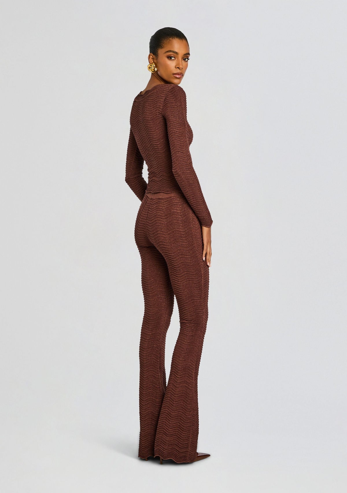 Galina Metallic Rib Knit Top