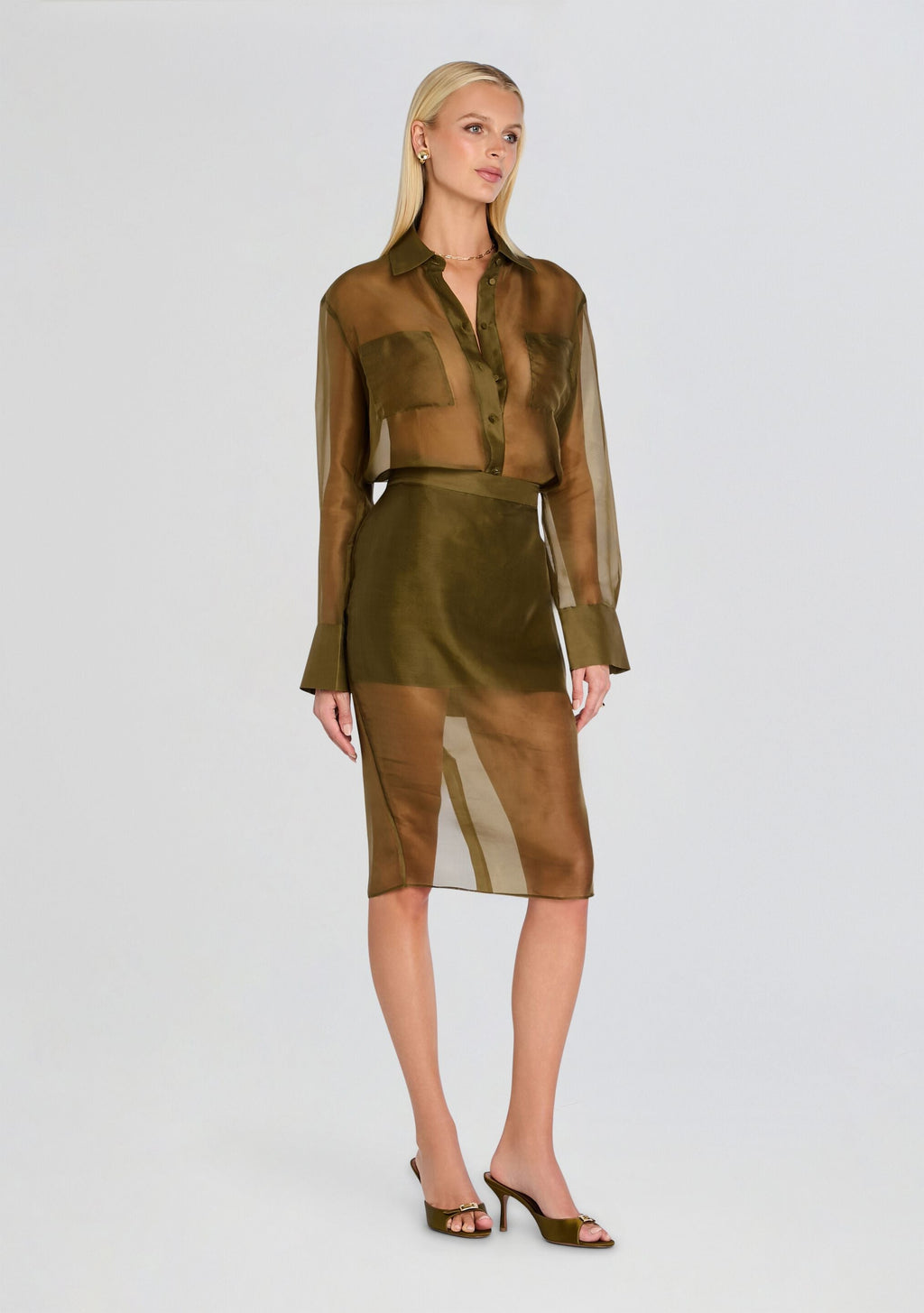 Elda Silk Midi Skirt