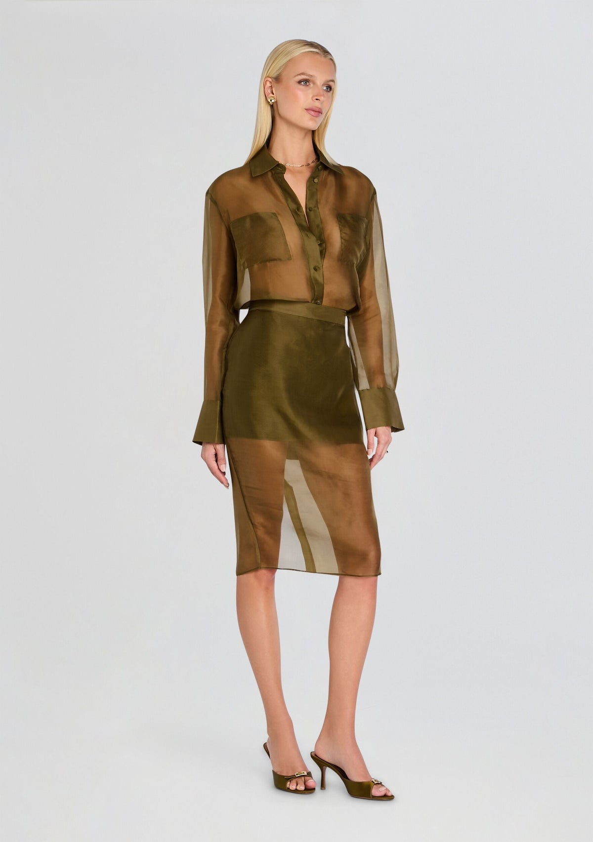 Elda Silk Midi Skirt