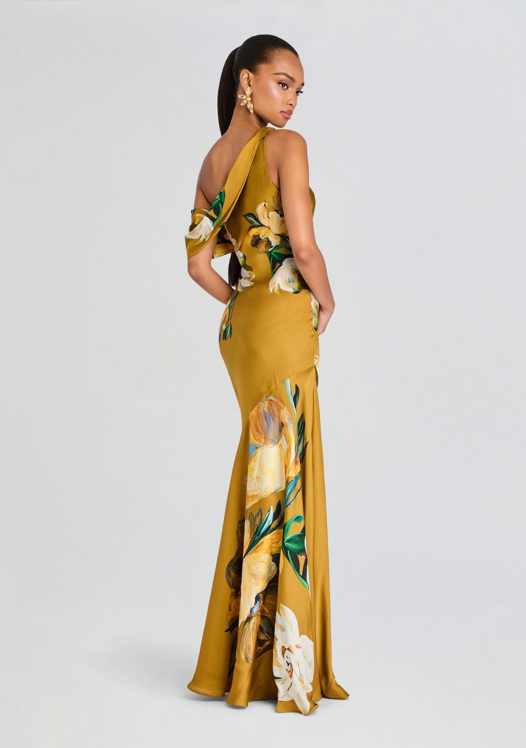 Erica One Shoulder Cowl Maxi Dress