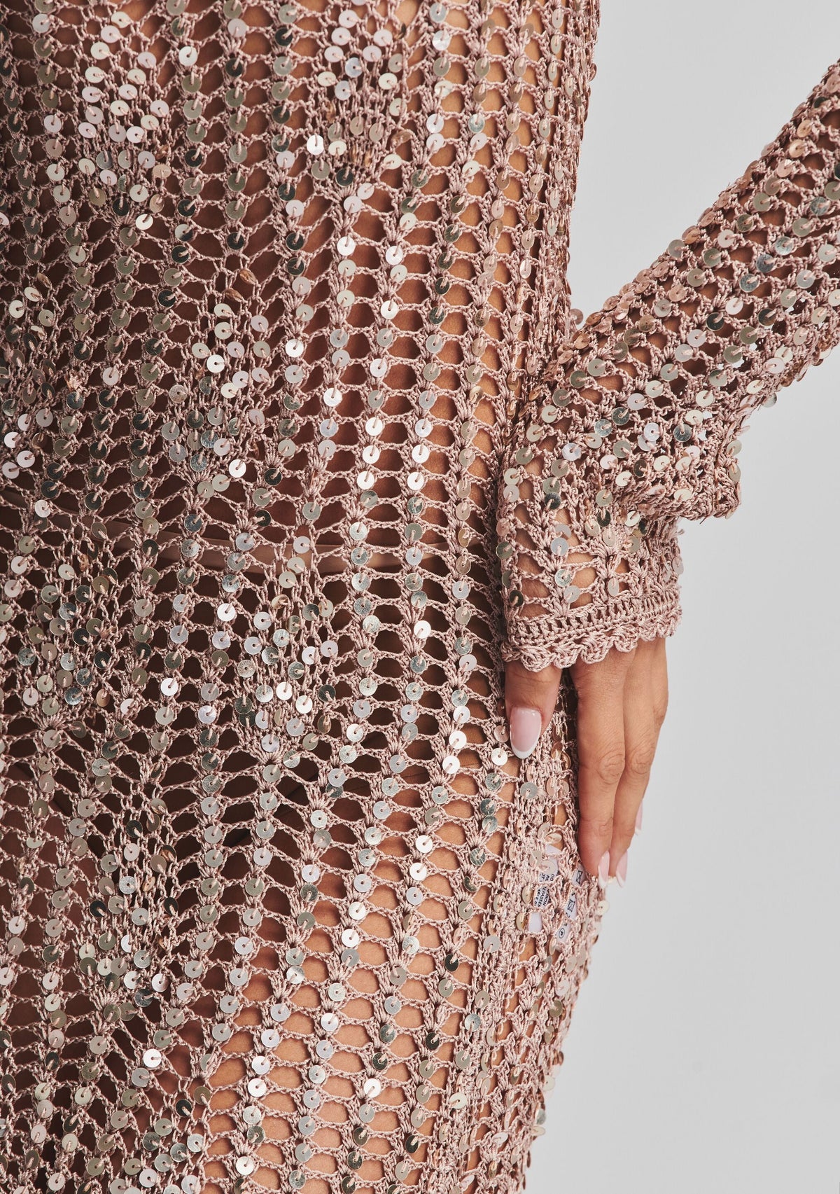 Cherri Sequin Crochet Dress