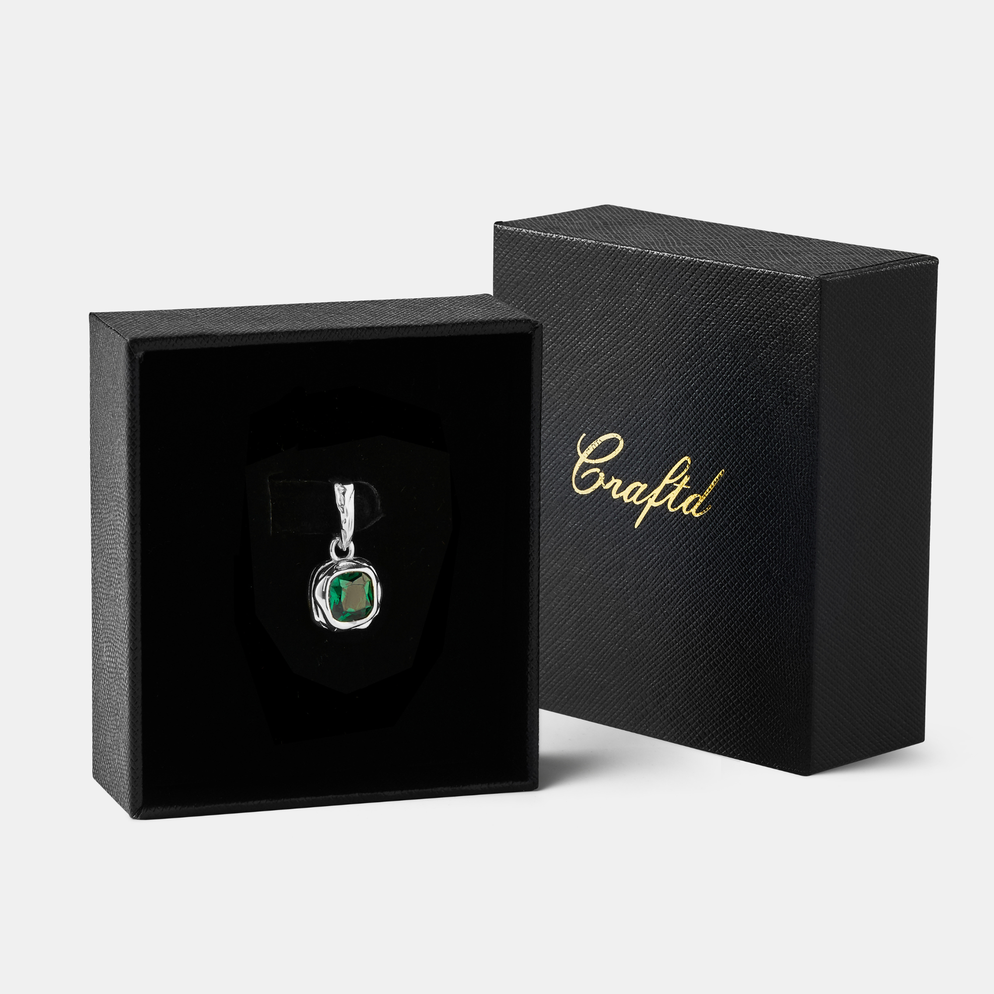 Melted Emerald Stone (Silver) | Sterling Silver