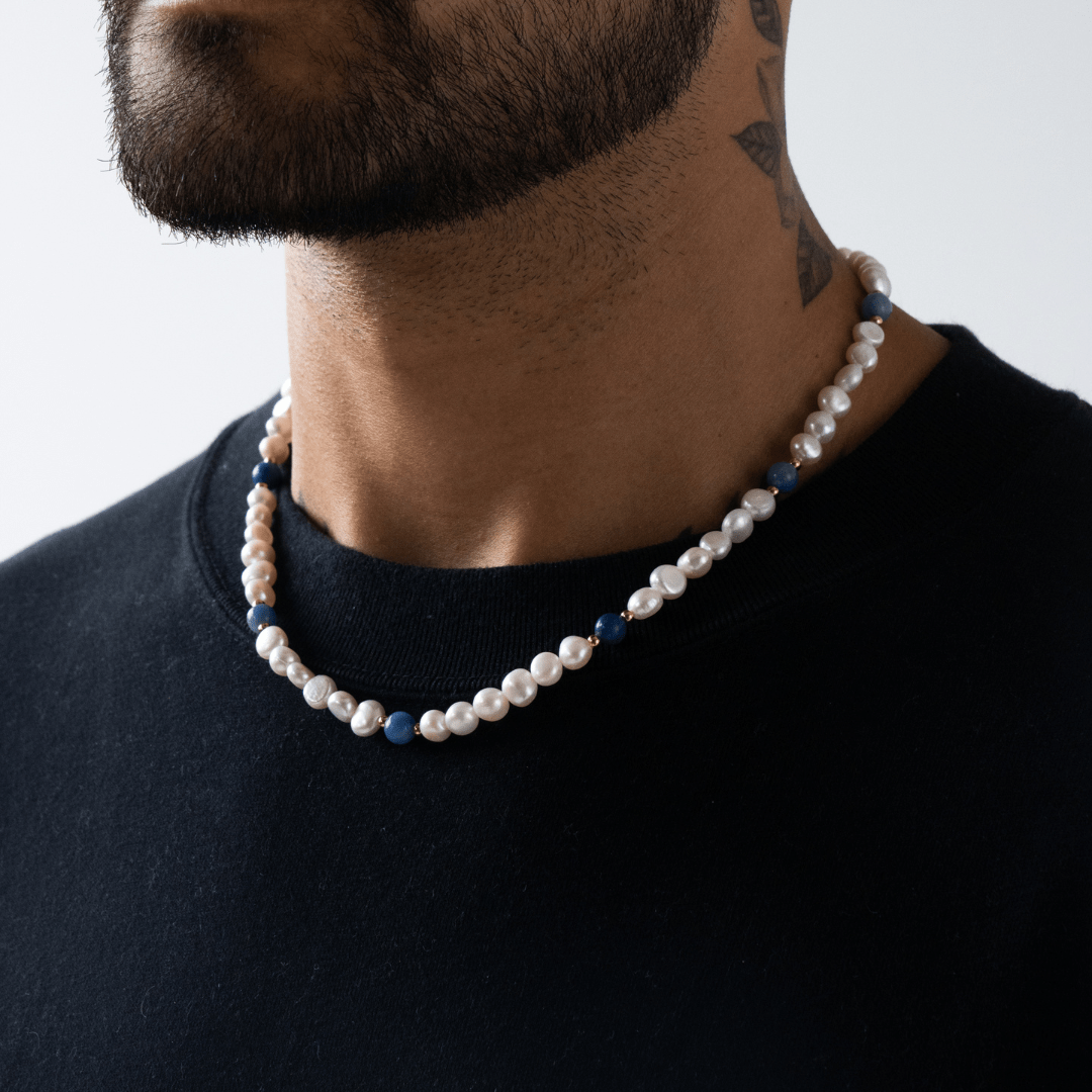 Cobalt Blue - Real Pearl Necklace