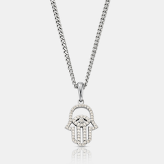 Iced Hamsa (Silver)