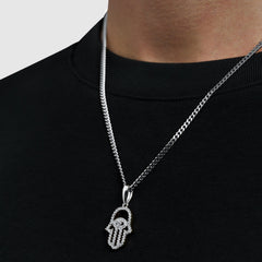 Iced Hamsa (Silver)
