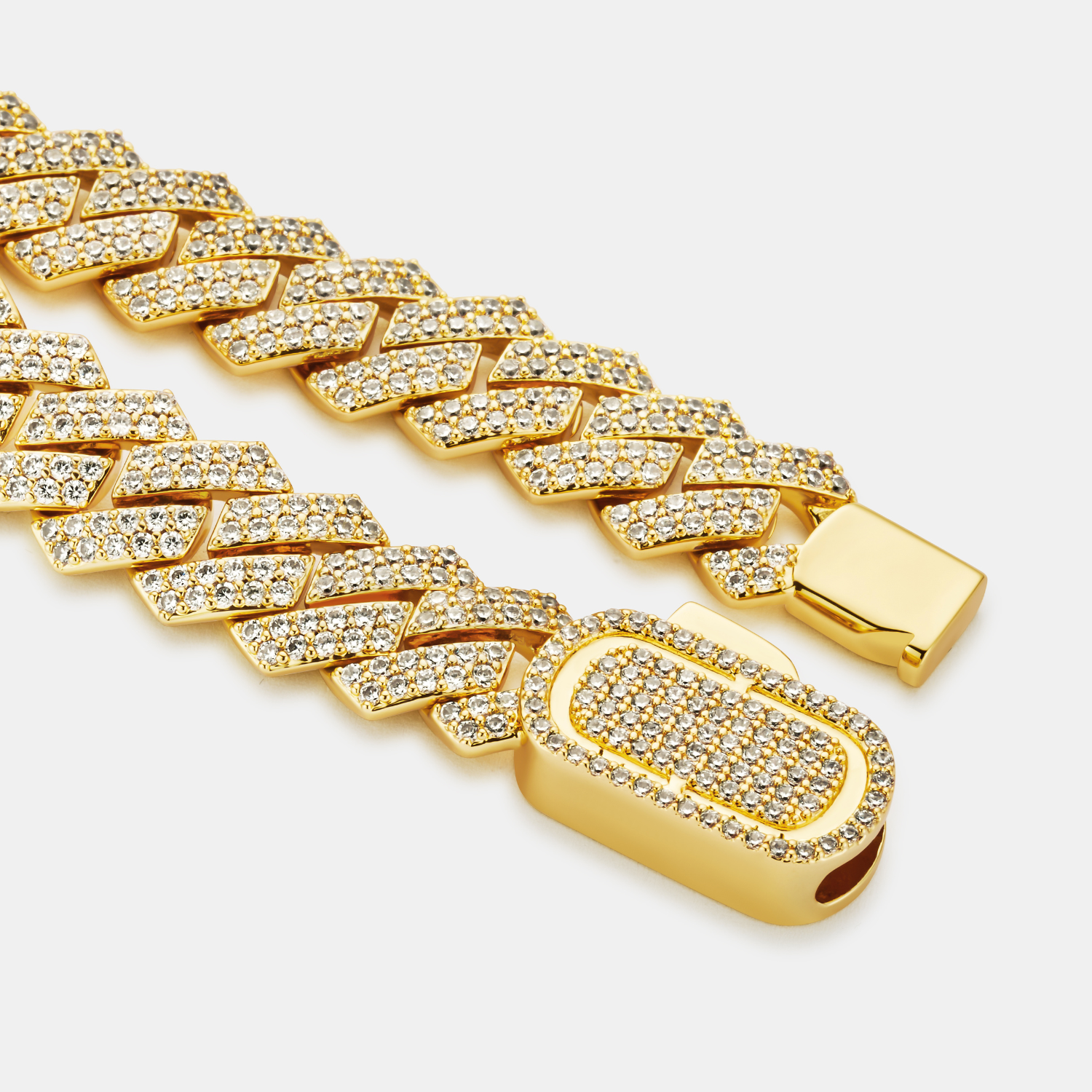 Prong Link Iced Cuban (Gold) 12mm