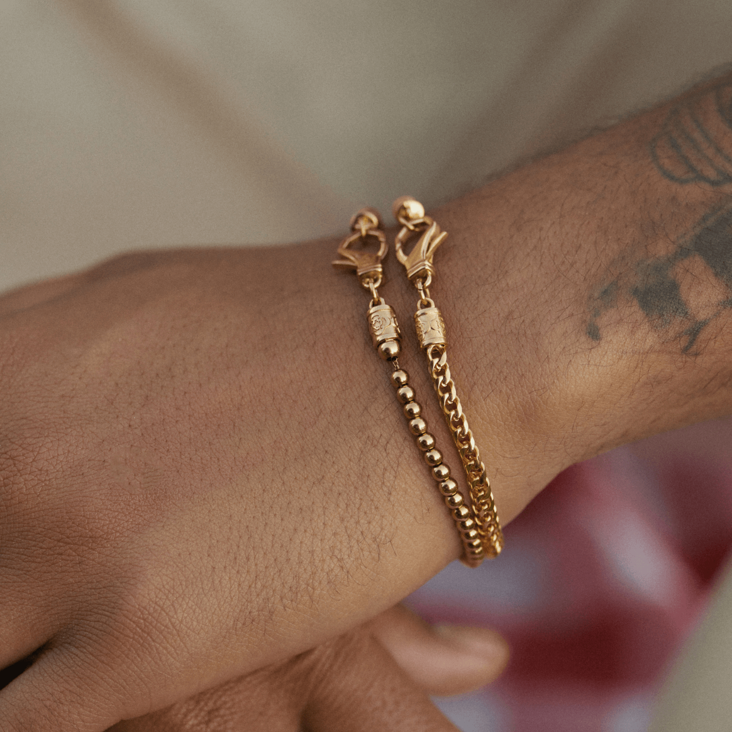 Mini Chrome Ball Bracelet (Gold)
