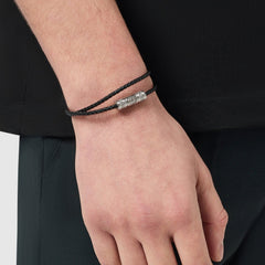 Black Leather Wrap Bracelet