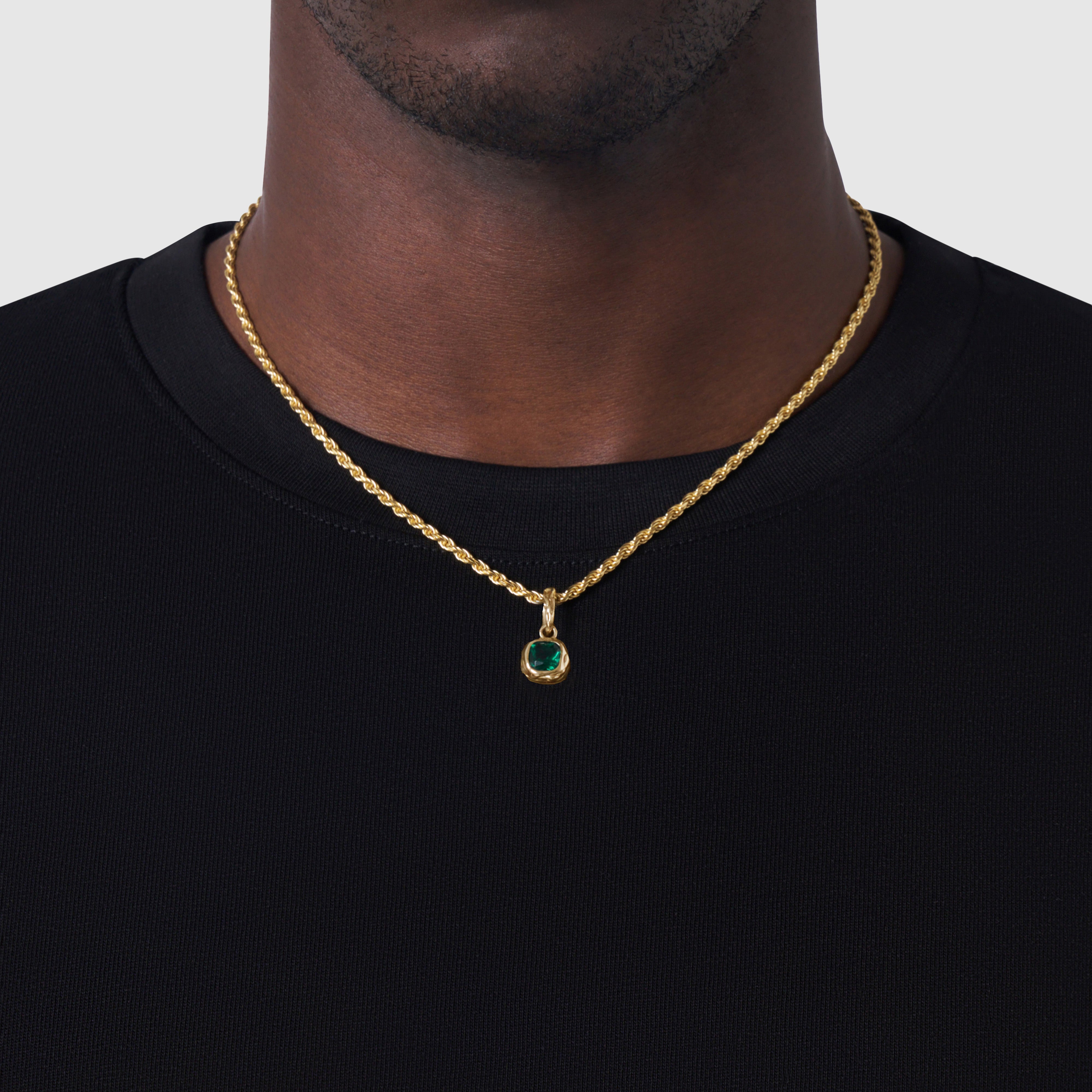Melted Emerald Stone (18ct Gold) | Sterling Silver