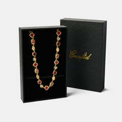 Melted Ruby Gemstone Necklace (Gold)