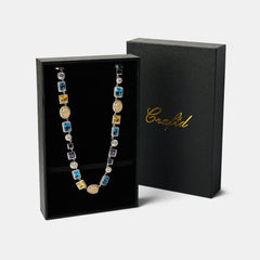 Sapphire Gemstone Necklace (Silver)